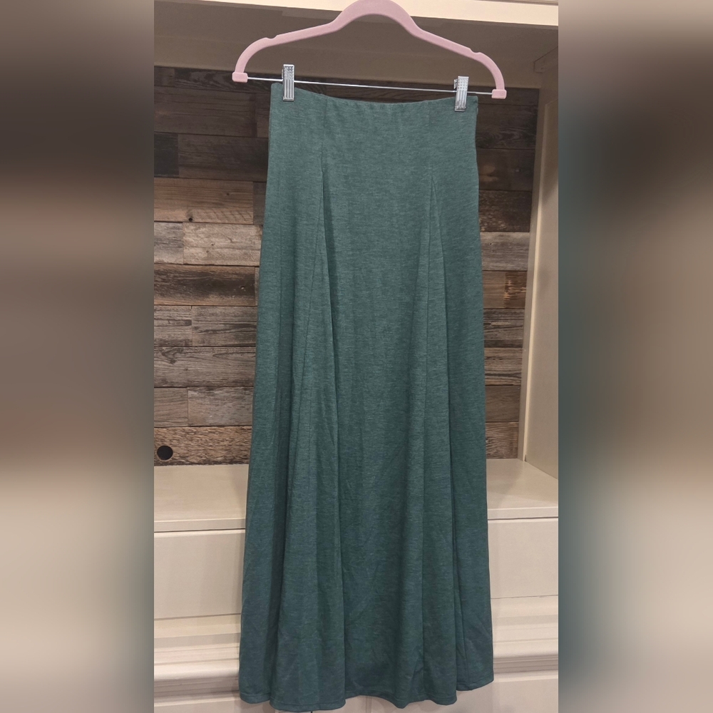HALARA Elegant Flowy Maxi Skirt In Jade Green Floral Yarn- Very Flattering!! - Picture 13 of 13